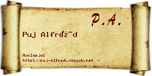 Puj Alfréd névjegykártya